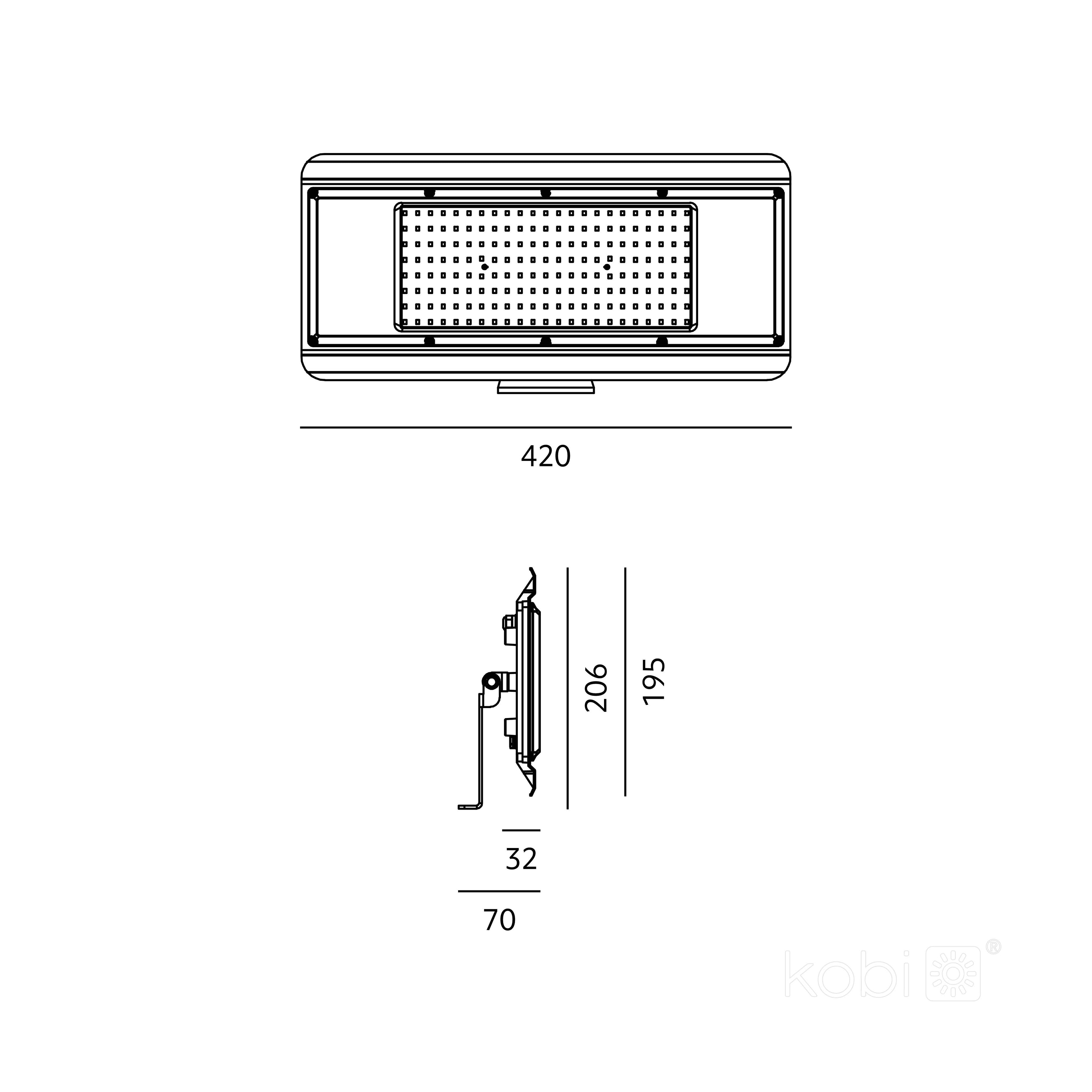 LED fixture MULTILUXO 200W 4000K IP65 Kobi Premium