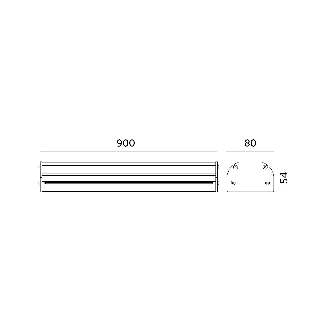 Waterproof fixture LED HPL1 45W IP65 90° Kobi Pro