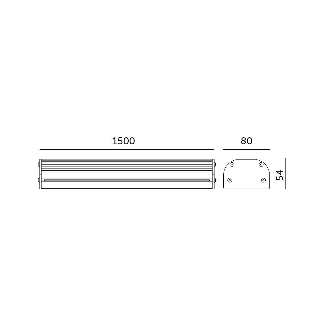 Waterproof fixture LED HPL1 75W IP65 90° Kobi Pro
