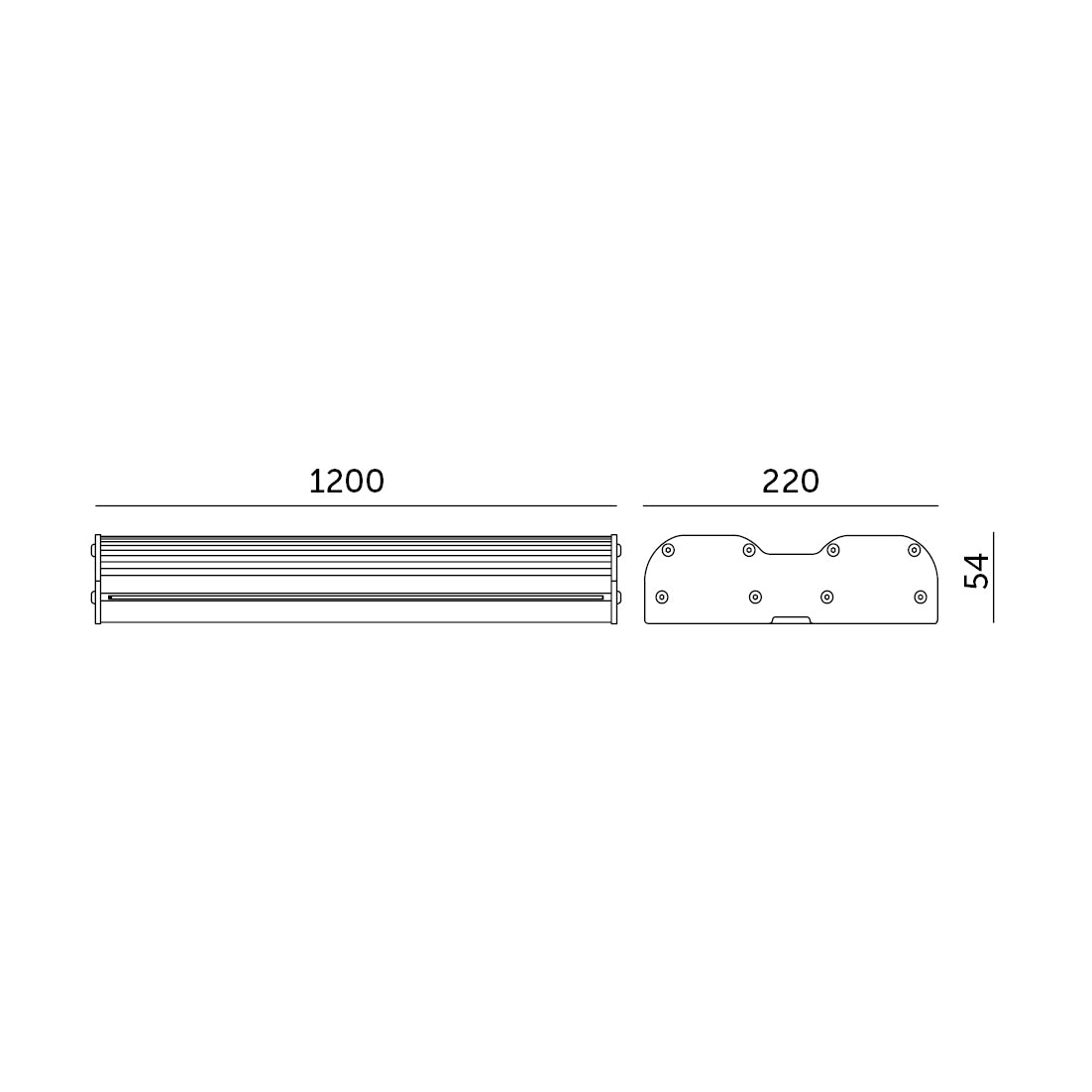 Waterproof fixture LED HPL2 120W IP65 90° Kobi Pro