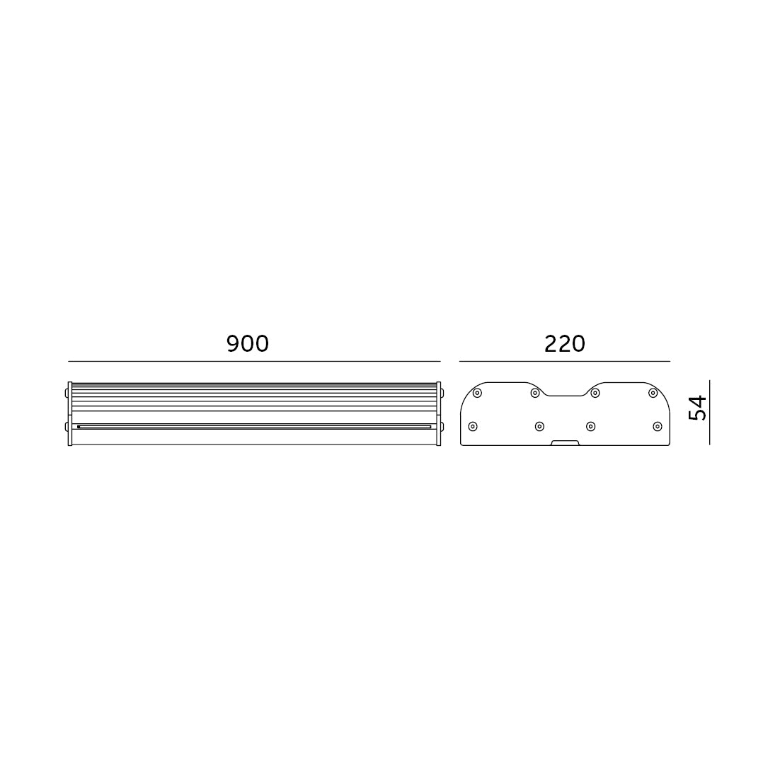 Waterproof fixture LED HPL2 90W IP65 120° Kobi Pro
