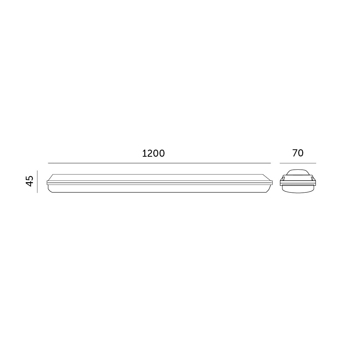 Waterproof linear fixture LED NEGRO 36W 6000K Kobi Premium