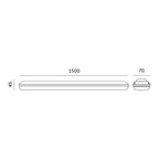 Waterproof linear fixture LED NEGRO 60W 4000K Kobi Premium