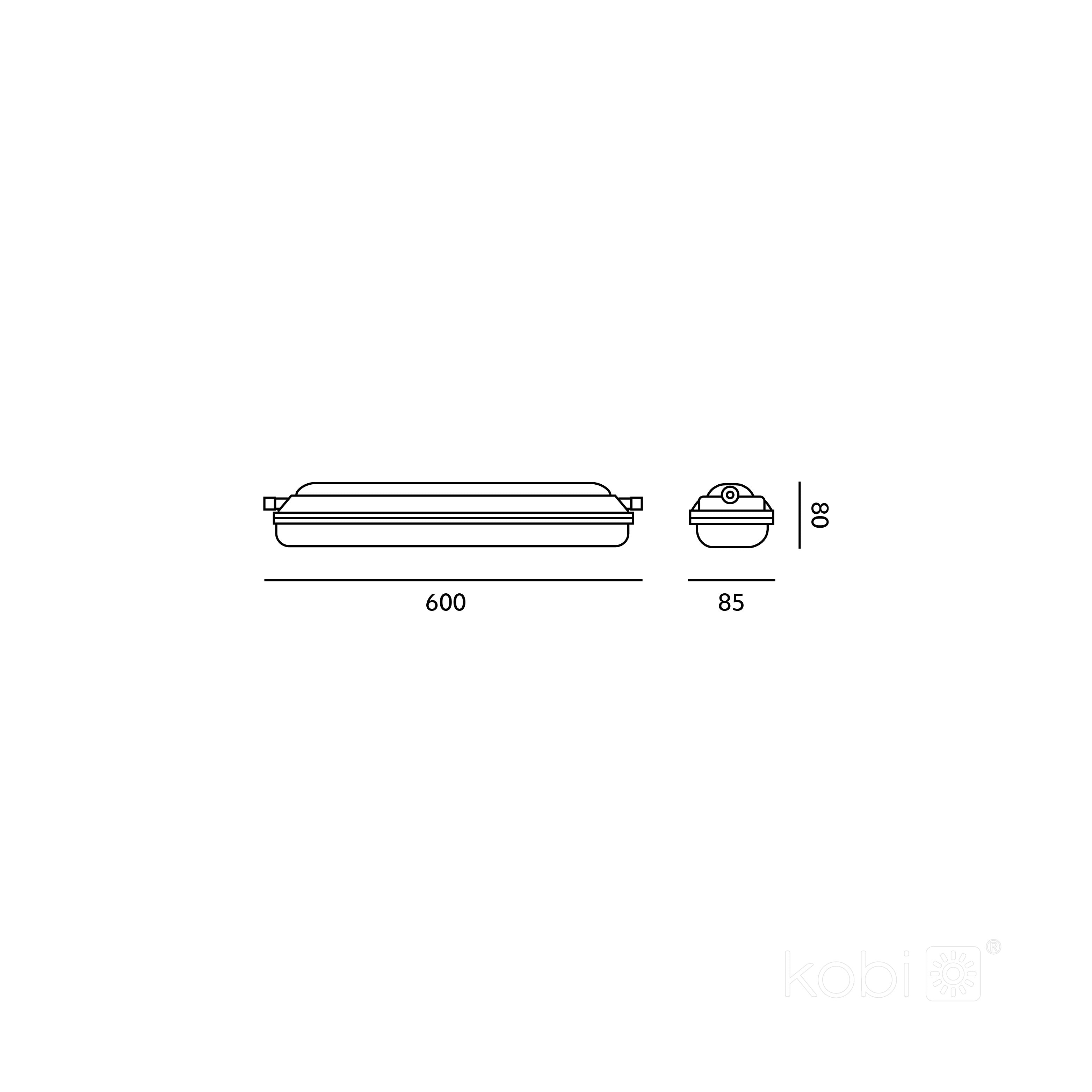 Waterproof linear fixture LED NEXFORCE N2 20W 4000K Kobi Pro