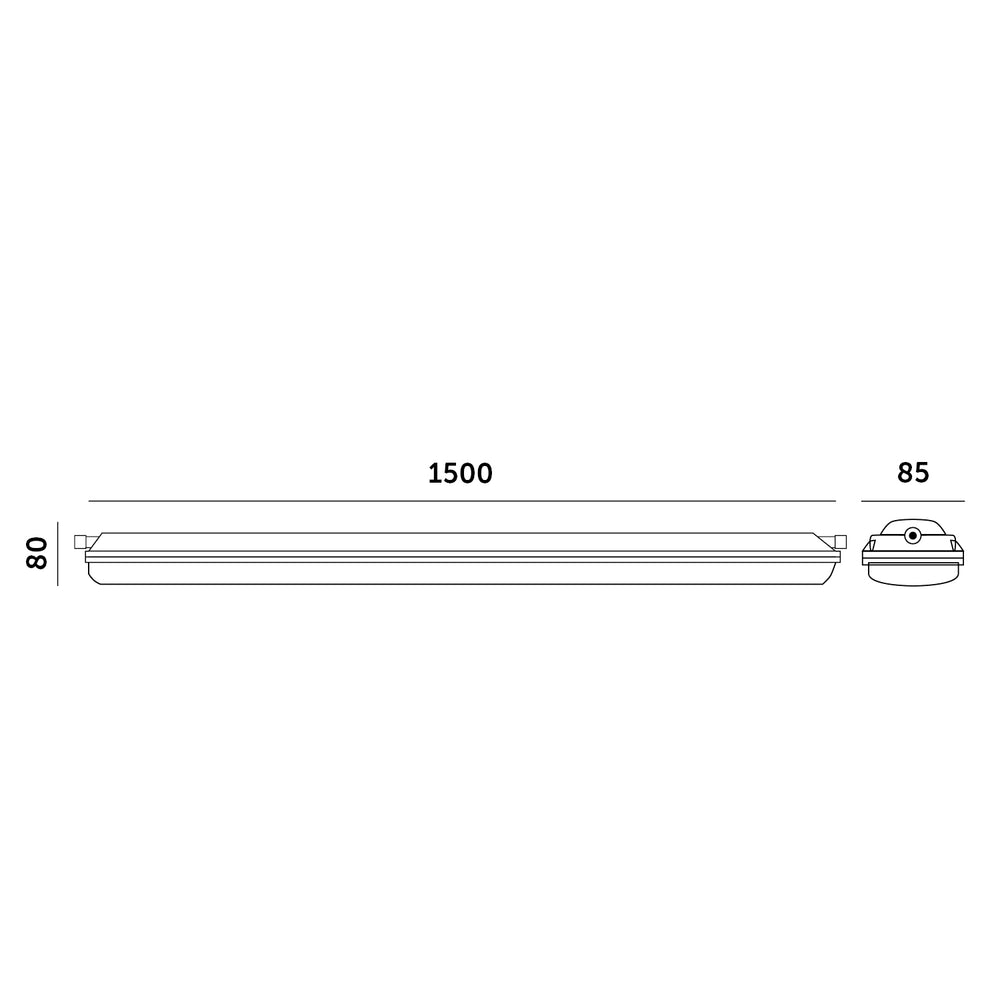 Waterproof linear fixture LED NEXFORCE N2 max. 52W 3CCT DALI Kobi Pro