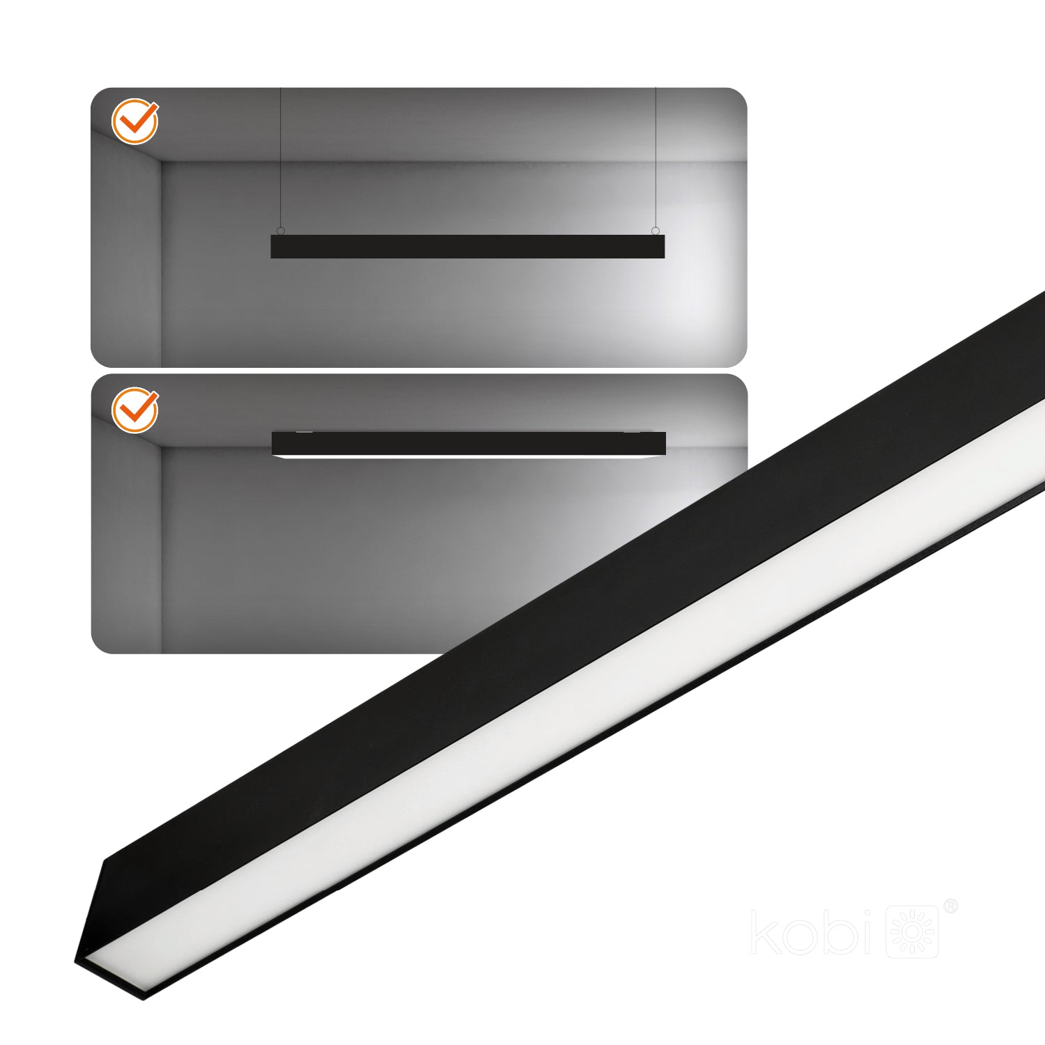 Linear fixture LED KOLINE K1 20W 4000K black Kobi Pro
