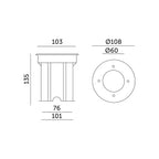 Driveway fixture INGRESS 1xGU10 round IP67 LED2B