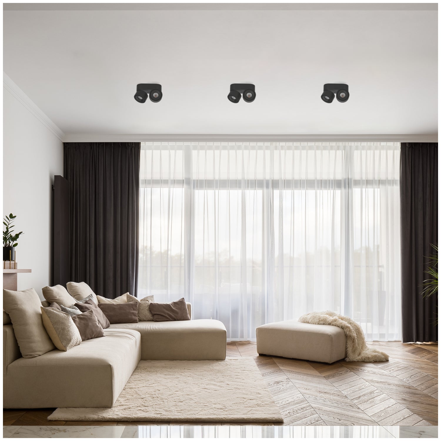 Ceiling fixture LAHTI mini dim 2x9W 3000K black Art of Light