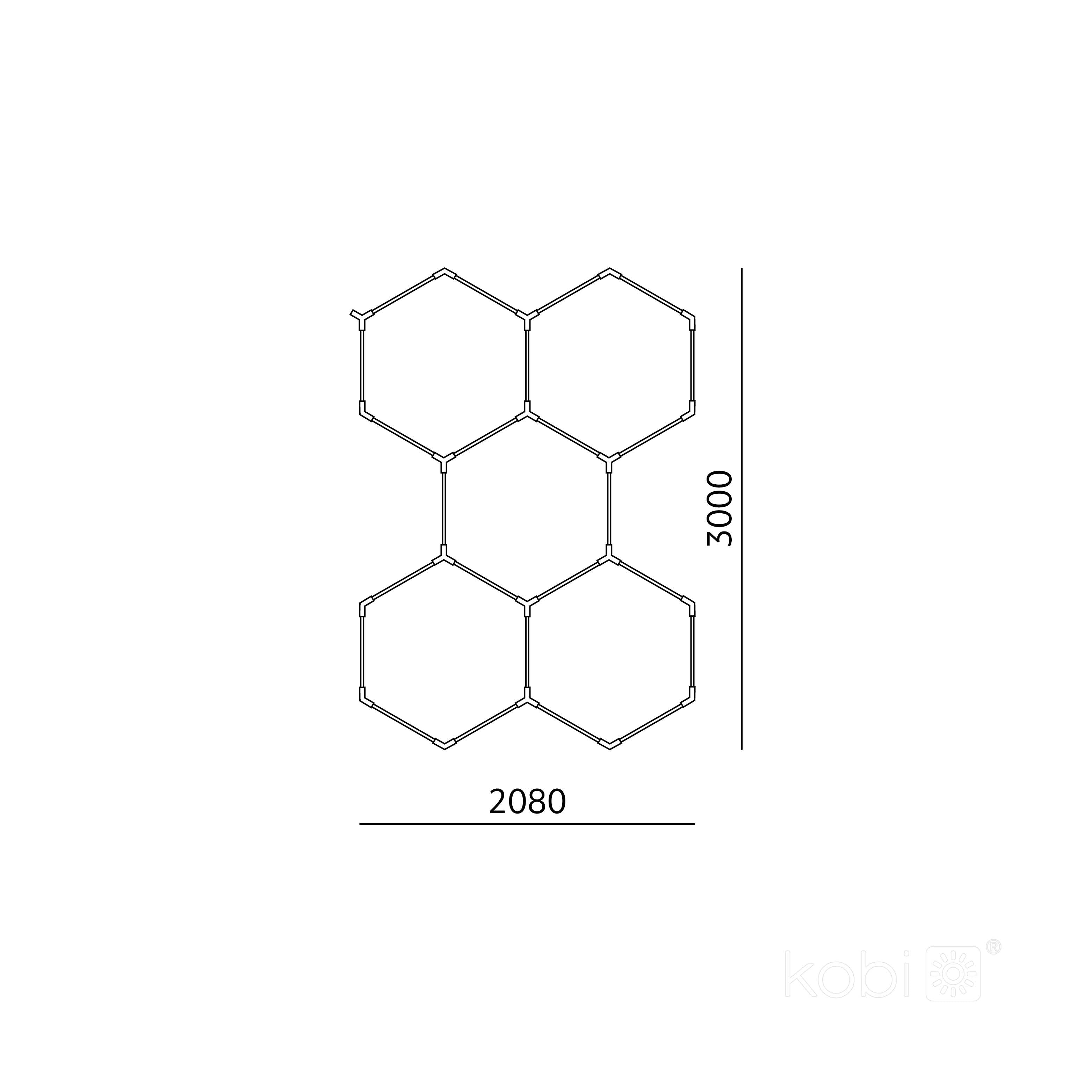 Ceiling lamp LED HEXLINE 208x300cm 6500K Kobi