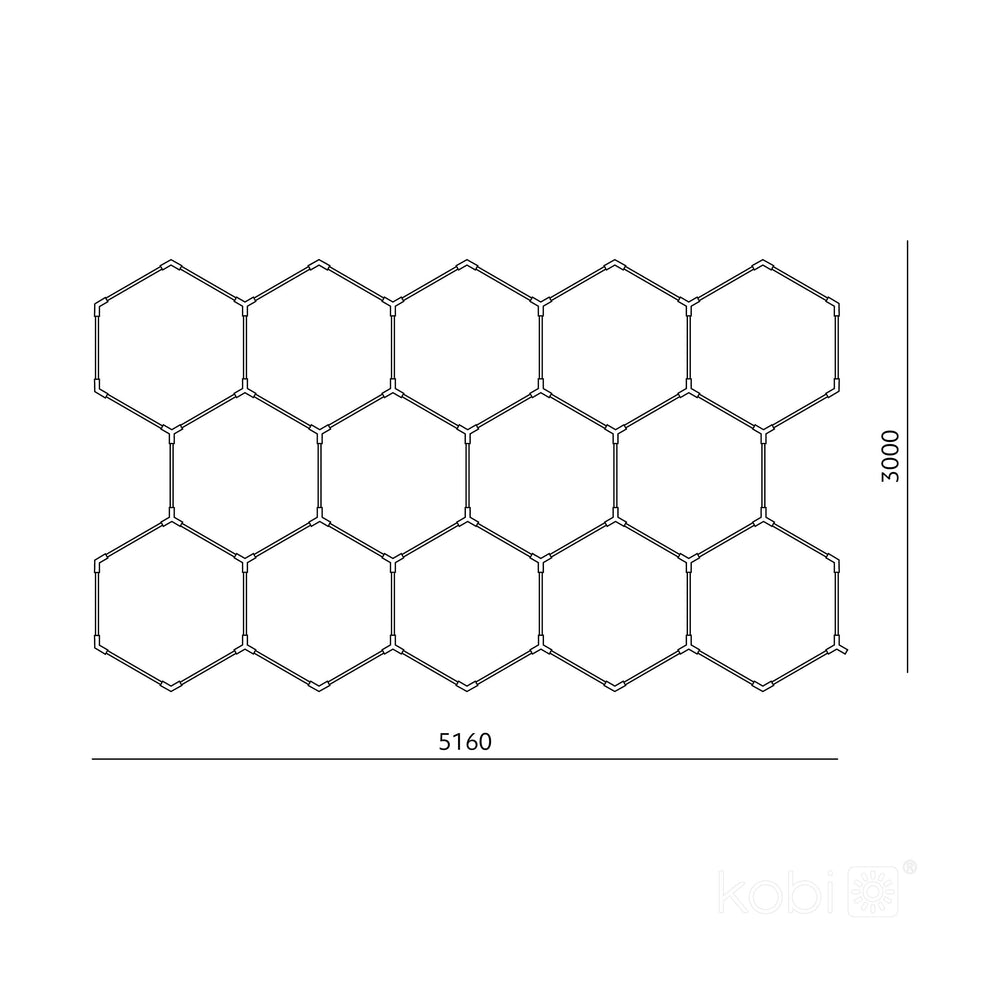 Ceiling lamp LED HEXLINE 300x516cm 4000K Kobi