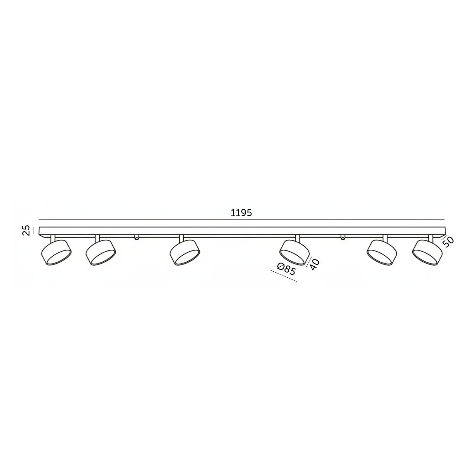 Ceiling spot lamp LUNVIGO 6xGX53 black Kobi