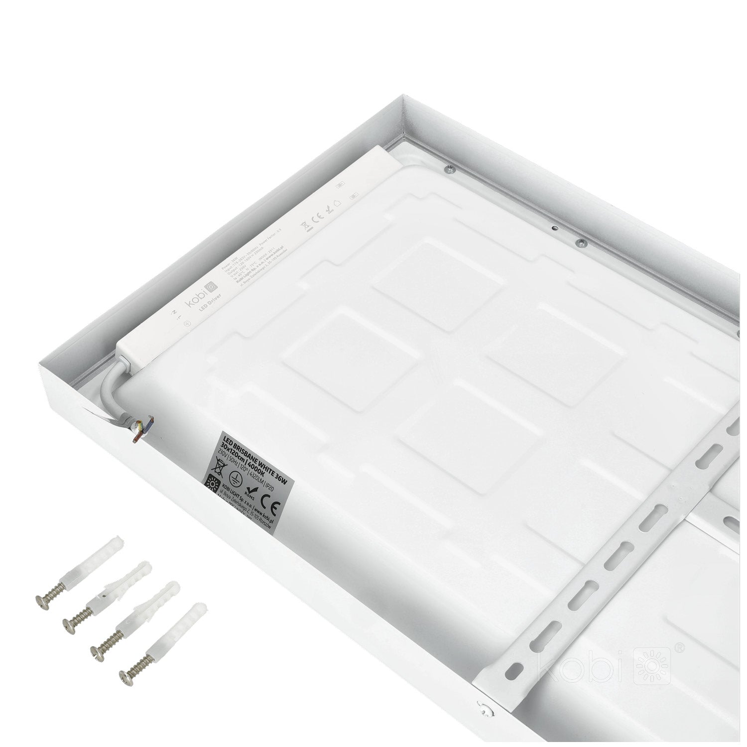 Panel LED BRISBANE 36W 30x120 4000K white Kobi Premium