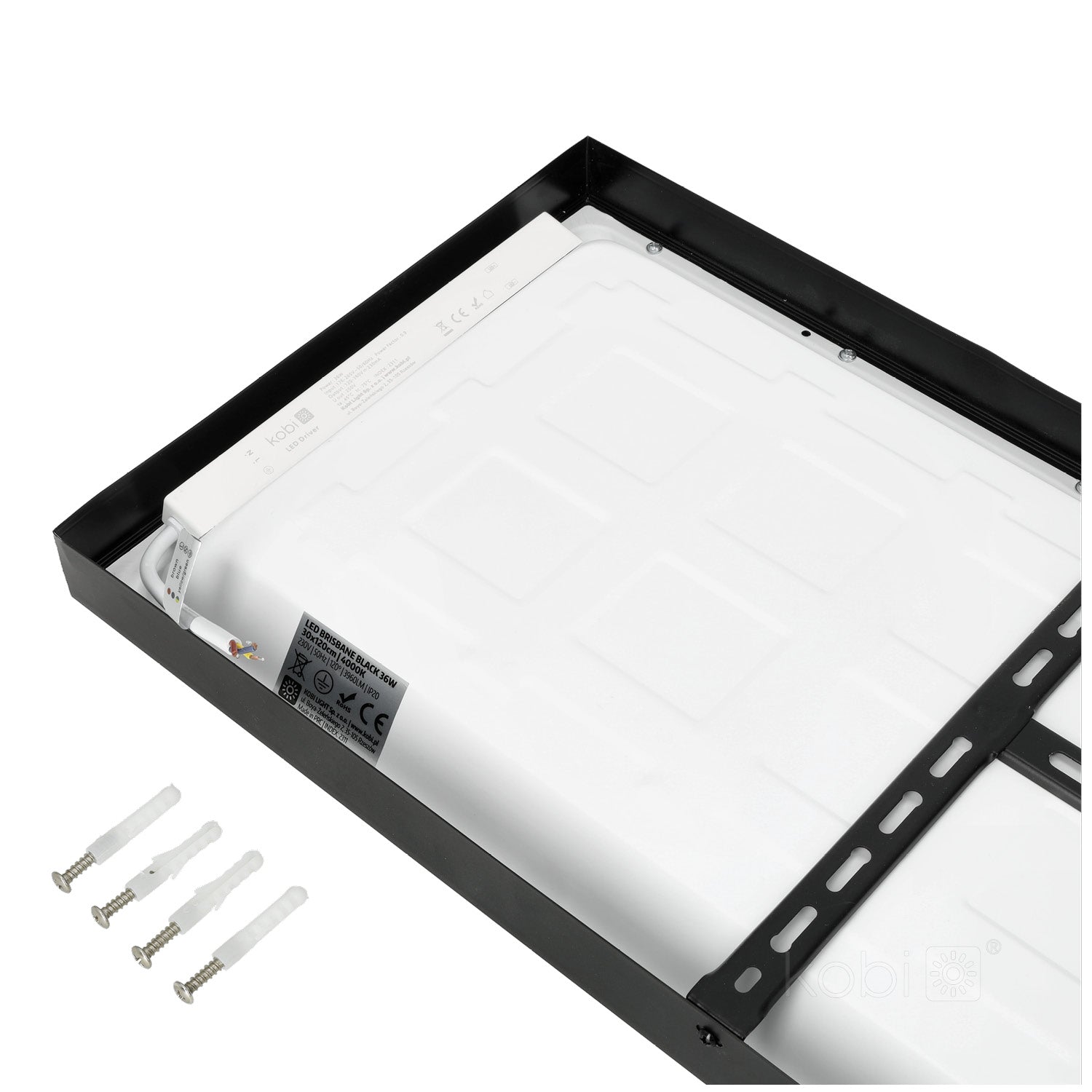 Panel LED BRISBANE 36W 30x120 4000K black Kobi Premium