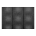 VEVOR Metal Pegboard Panels, 24" x 12" Pegboard, 3 Panels, Heavy Duty Steel Peg Board Wall Organizer, for Living Room Garage Tool Storage Workbench Office Organization Craft Room Kitchen Home, Black