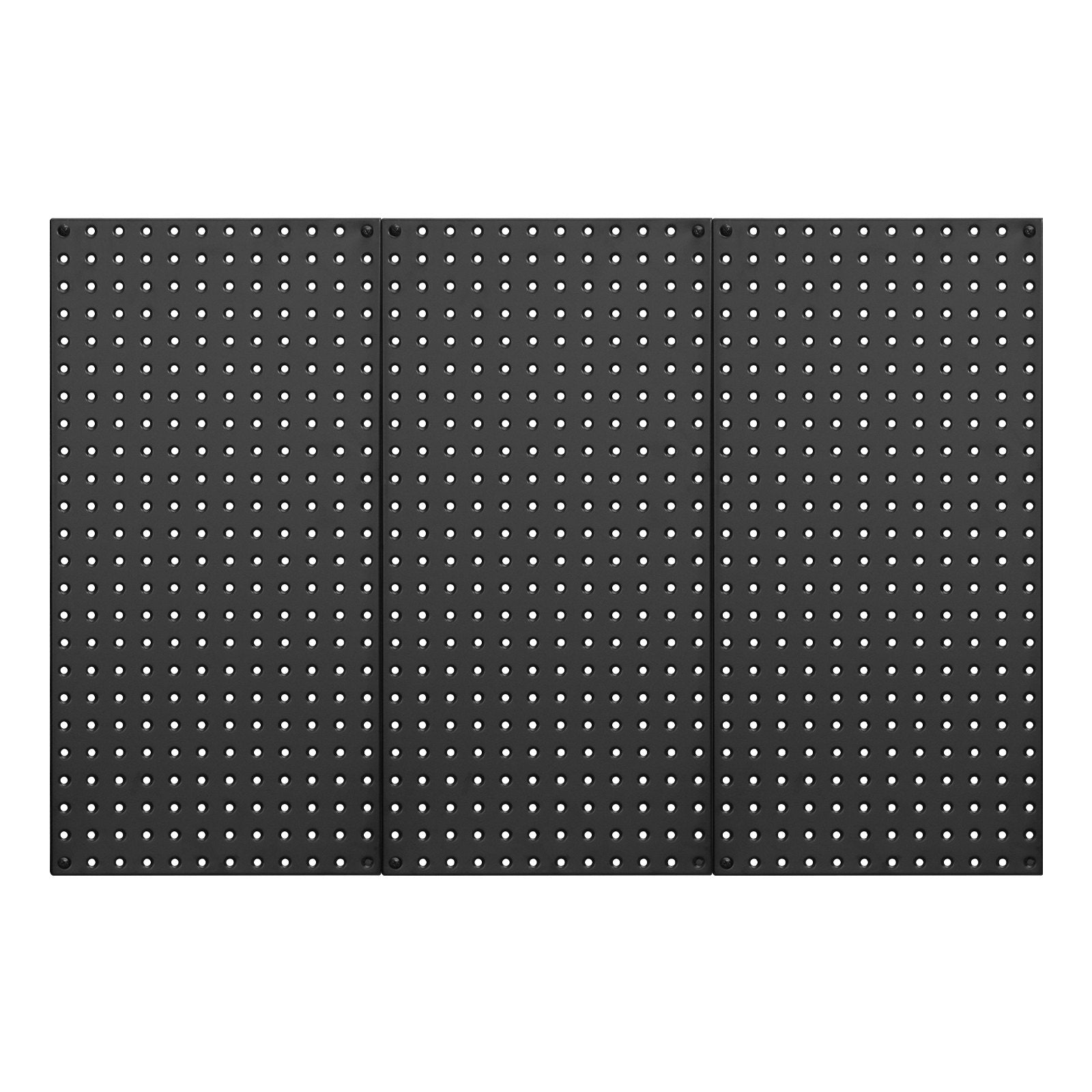 VEVOR Metal Pegboard Panels, 24" x 12" Pegboard, 3 Panels, Heavy Duty Steel Peg Board Wall Organizer, for Living Room Garage Tool Storage Workbench Office Organization Craft Room Kitchen Home, Black