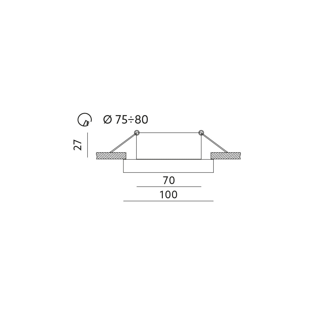 Downlight ring BETONPOINT R-B black JVS