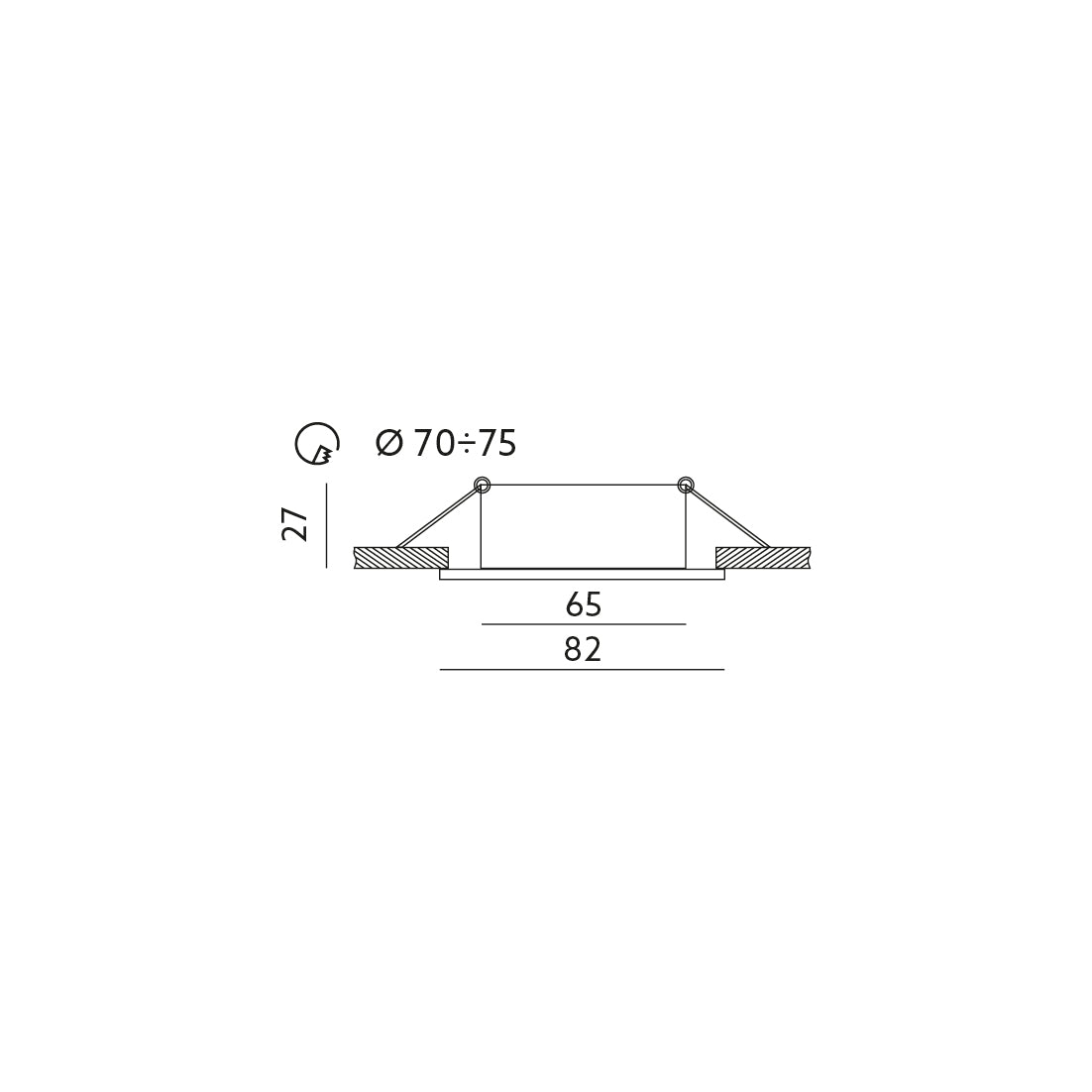 Downlight ring OH30 matt chrome Kobi