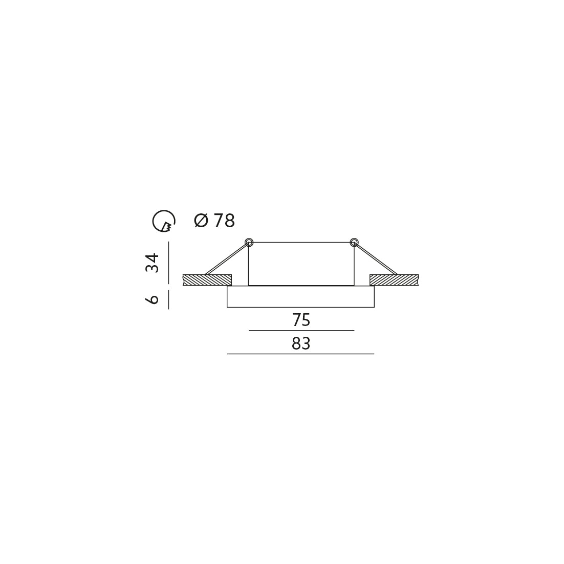 Downlight ring OH35 IP44 white Kobi