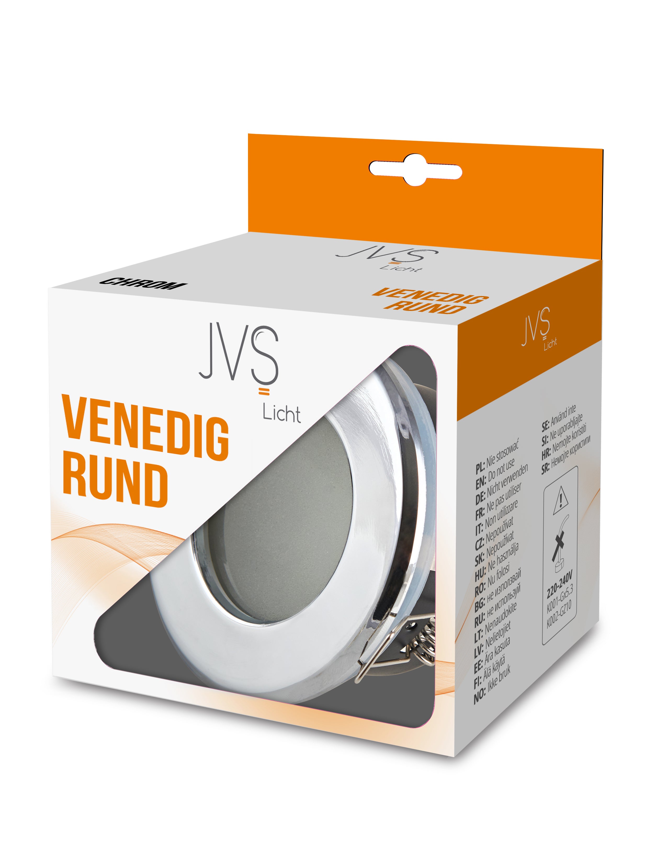 Downlight ring VENEDIG RUND IP44 chrome JVS