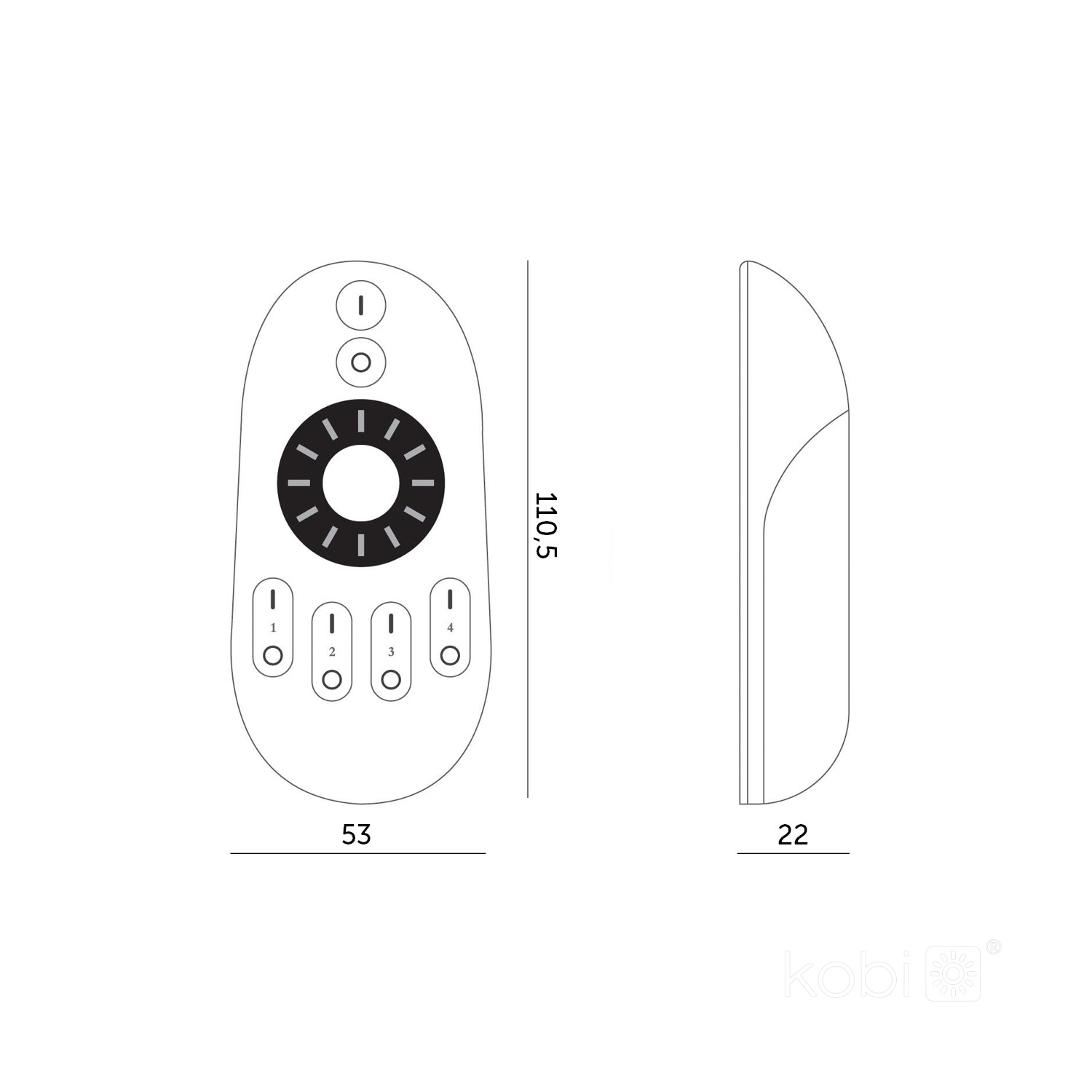 4-zone remote for stripes COB MONO+CCT MIBOXER FUT006