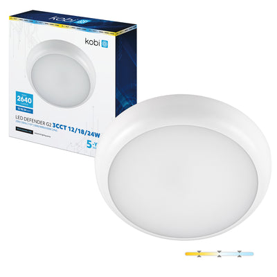 Ceiling lamp LED DEFENDER G2 12-18-24W 3CCT IP65 Kobi Pro