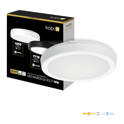 Ceiling lamp LED NAIROS G2 18W 3CCT IP65 white Kobi Premium