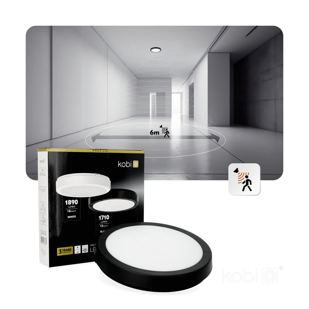Ceiling lamp LED NAIROS G2 18W 3CCT IP65 black Kobi Premium