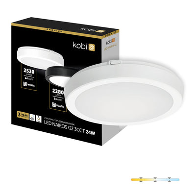 Ceiling lamp LED NAIROS G2 24W 3CCT IP65 white Kobi Premium