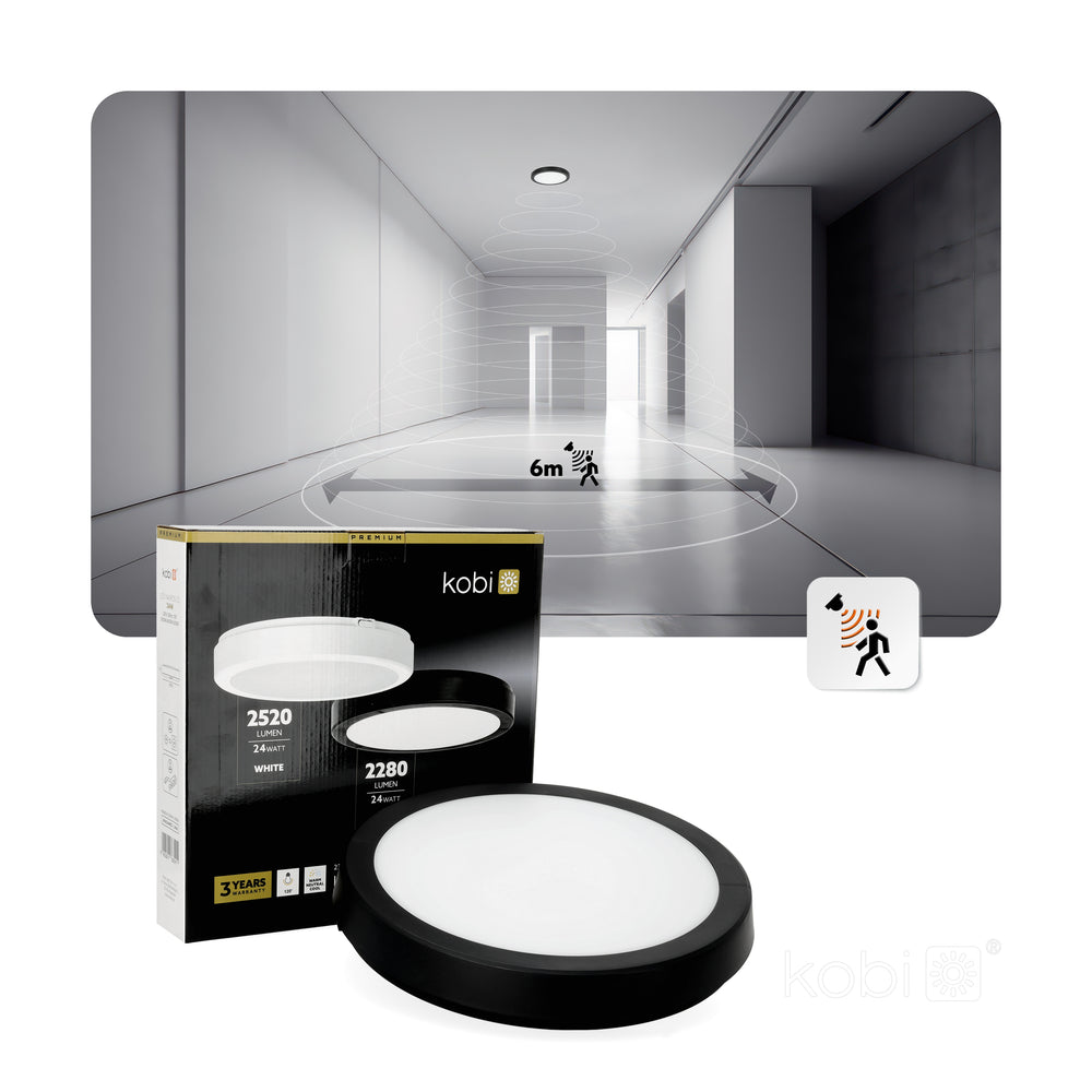 Ceiling lamp LED NAIROS G2 24W 3CCT IP65 black Kobi Premium