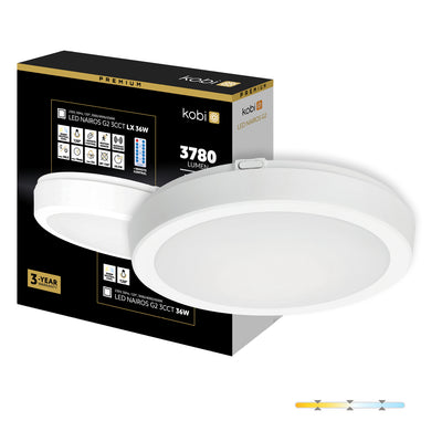 Ceiling lamp LED NAIROS G2 36W 3CCT IP65 white Kobi Premium