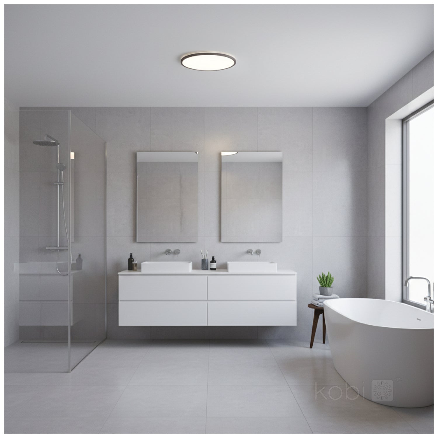 Ceiling lamp LED NIVERA CIRCLE 18W 3CCT IP54 black Kobi Premium