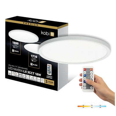 Ceiling lamp LED NIVERA CIRCLE 18W 3CCT LX IP54 white Kobi Premium