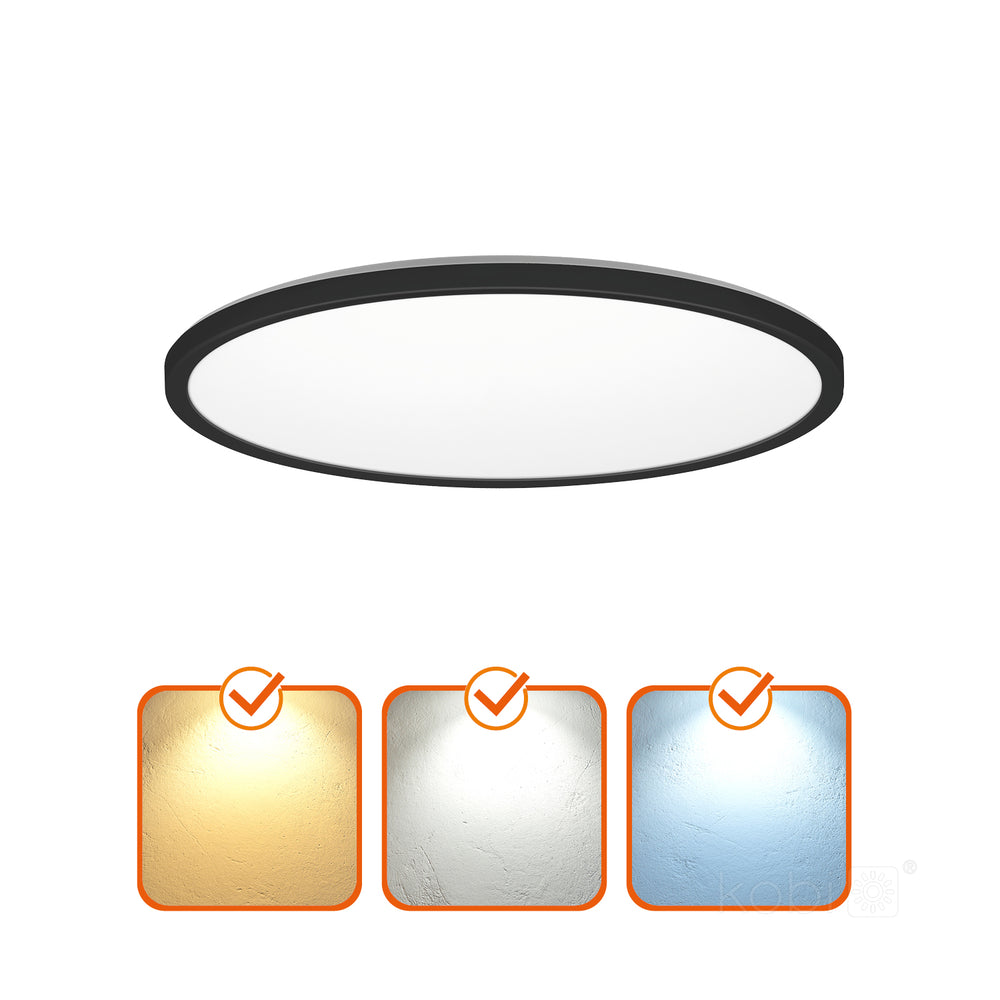 Ceiling lamp LED NIVERA CIRCLE 18W 3CCT LX IP54 black Kobi Premium