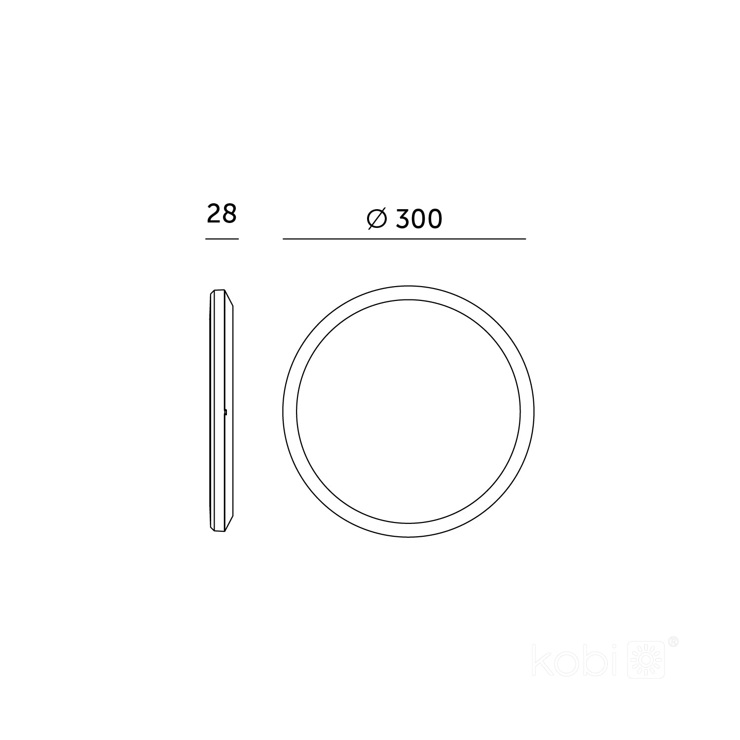 Ceiling lamp LED NIVERA CIRCLE 24W 3CCT IP54 white Kobi Premium