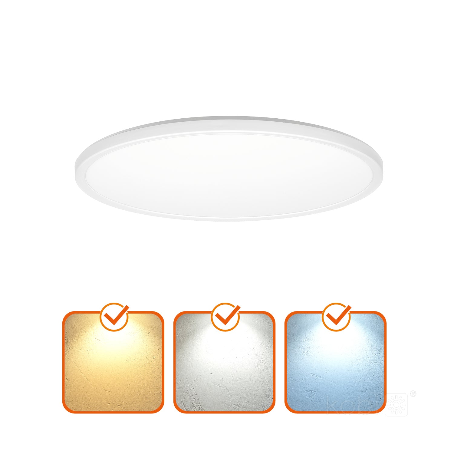 Ceiling lamp LED NIVERA CIRCLE 24W 3CCT IP54 white Kobi Premium