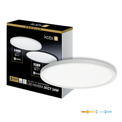 Ceiling lamp LED NIVERA CIRCLE 24W 3CCT IP54 white Kobi Premium