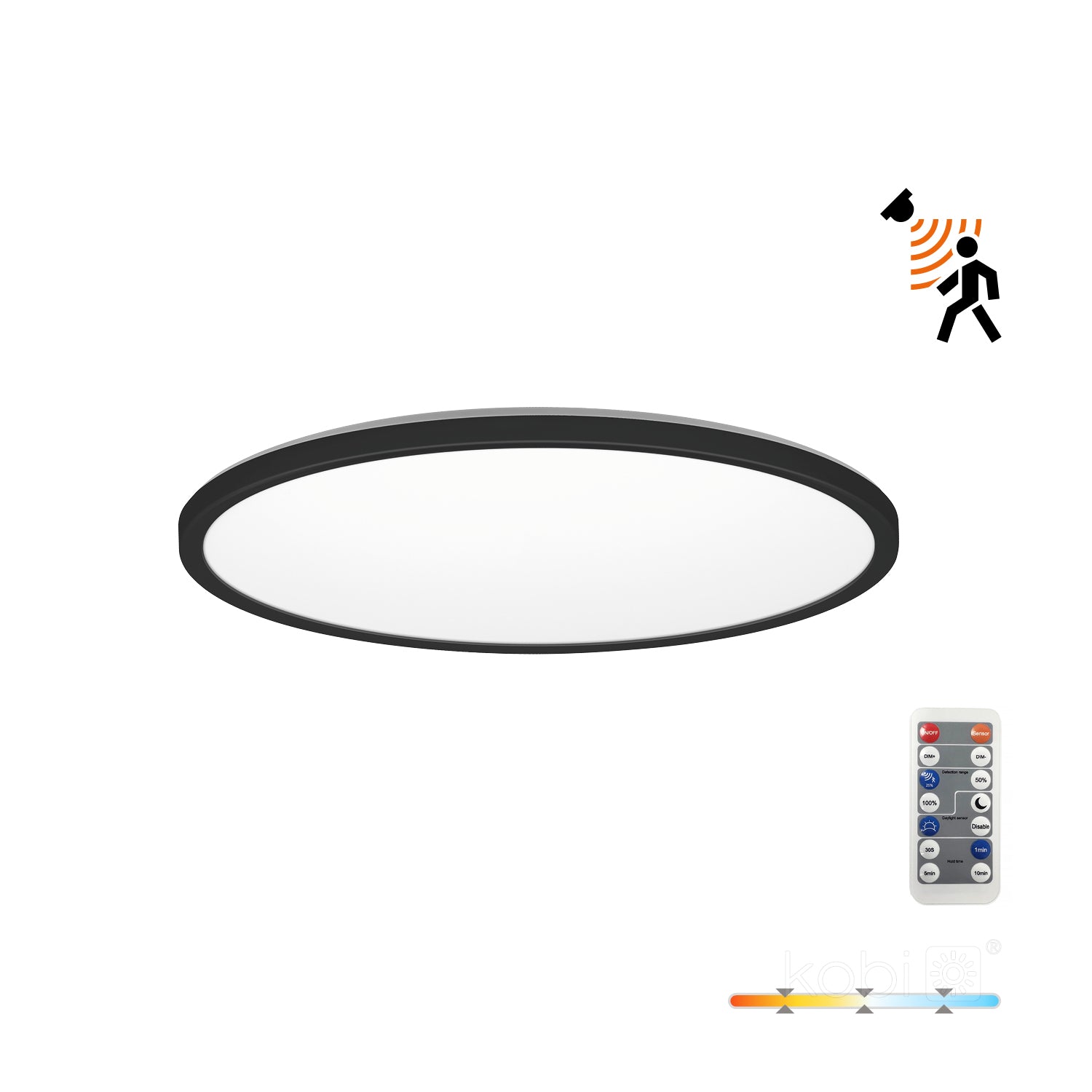 Ceiling lamp LED NIVERA CIRCLE 24W 3CCT LX IP54 black Kobi Premium