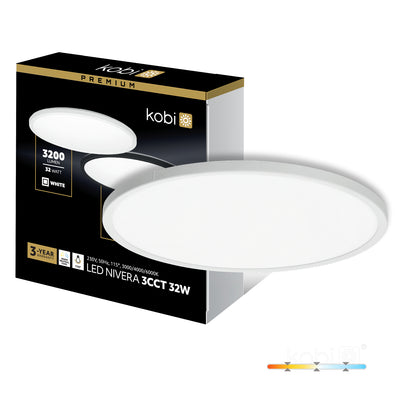 Ceiling lamp LED NIVERA CIRCLE 32W 3CCT IP54 white Kobi Premium