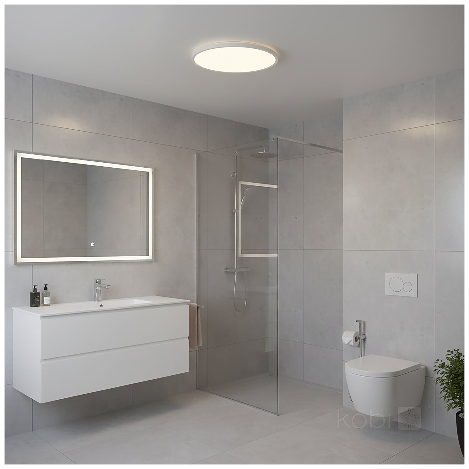Ceiling lamp LED NIVERA CIRCLE 32W 3CCT IP54 white Kobi Premium