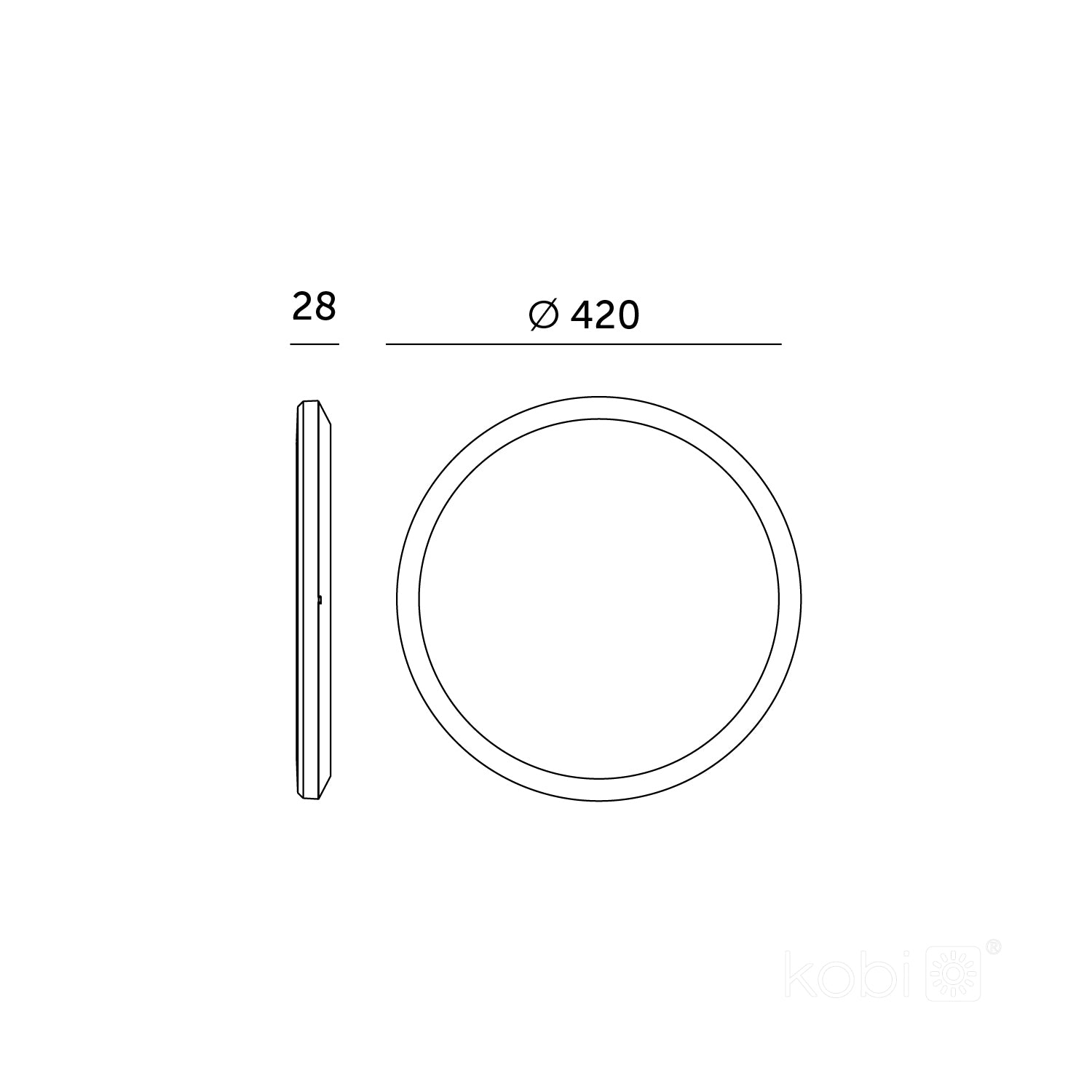 Ceiling lamp LED NIVERA CIRCLE 32W 3CCT IP54 black Kobi Premium