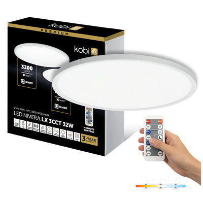 Ceiling lamp LED NIVERA CIRCLE 32W 3CCT LX IP54 white Kobi Premium