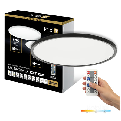 Ceiling lamp LED NIVERA CIRCLE 32W 3CCT LX IP54 black Kobi Premium