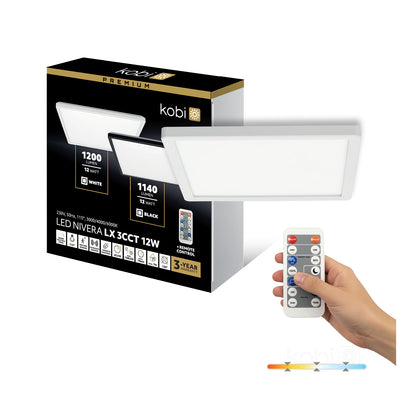 Ceiling lamp LED NIVERA SQUARE 12W 3CCT LX IP54 white Kobi