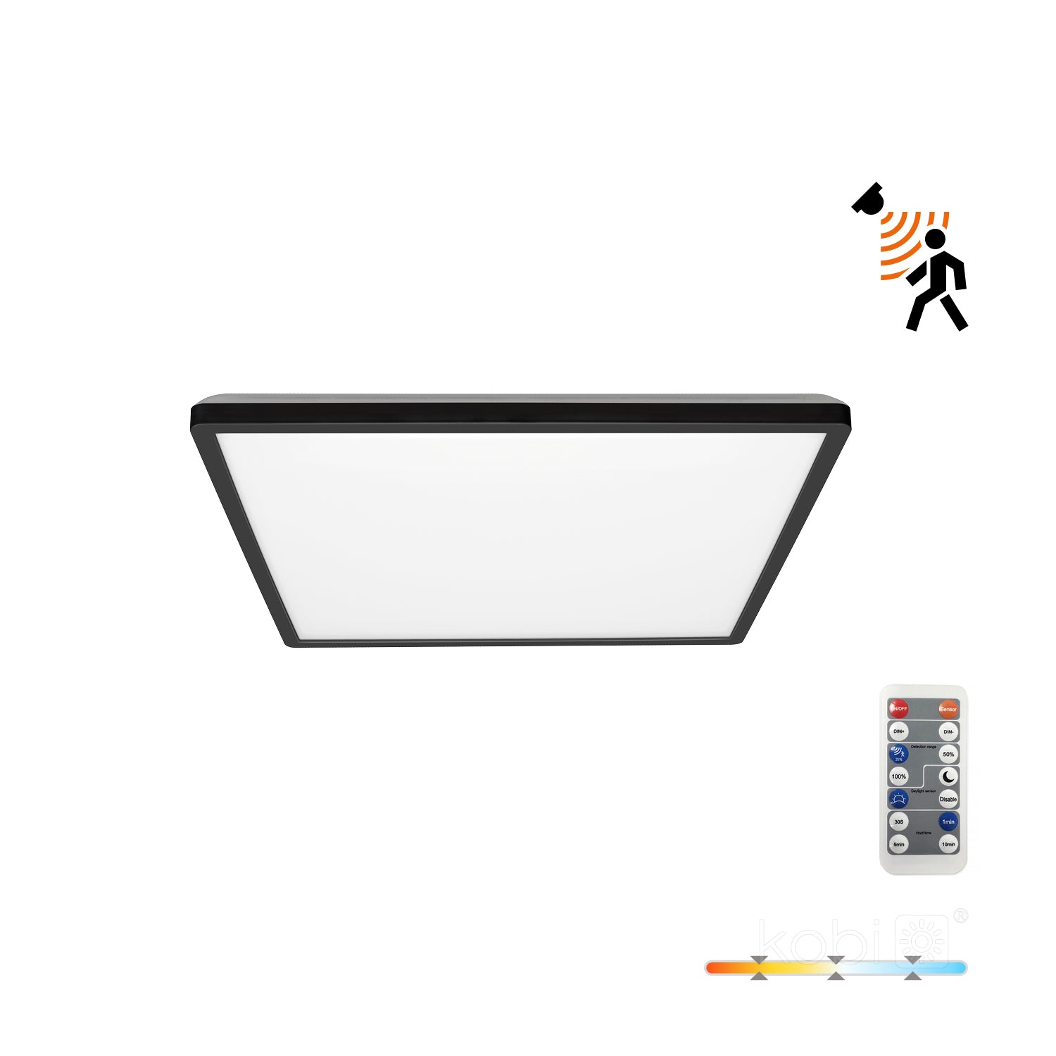 Ceiling lamp LED NIVERA SQUARE 12W 3CCT LX IP54 black Kobi