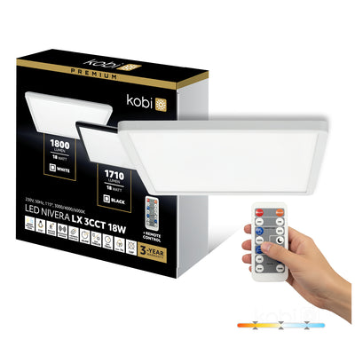 Ceiling lamp LED NIVERA SQUARE 18W 3CCT LX IP54 white Kobi