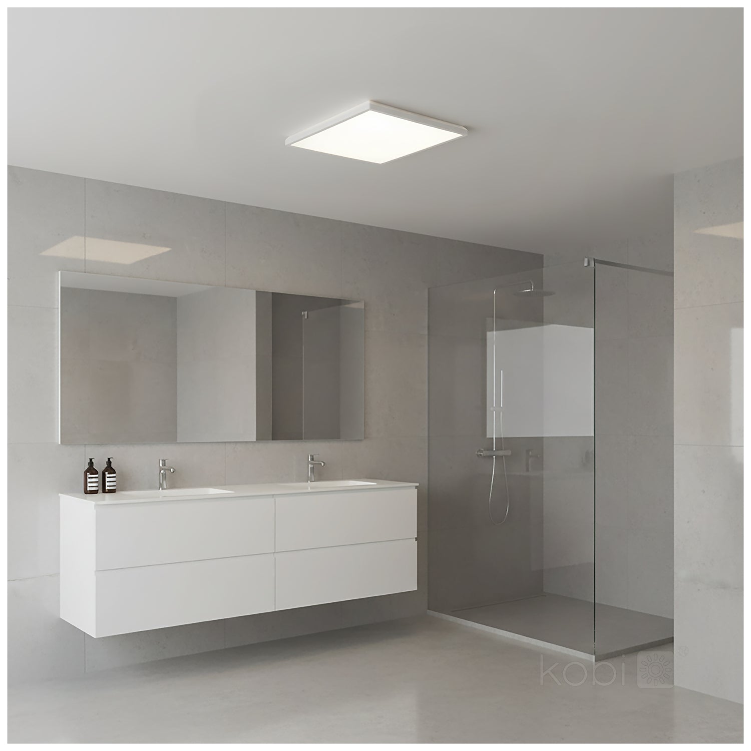Ceiling lamp LED NIVERA SQUARE 18W 3CCT LX IP54 white Kobi