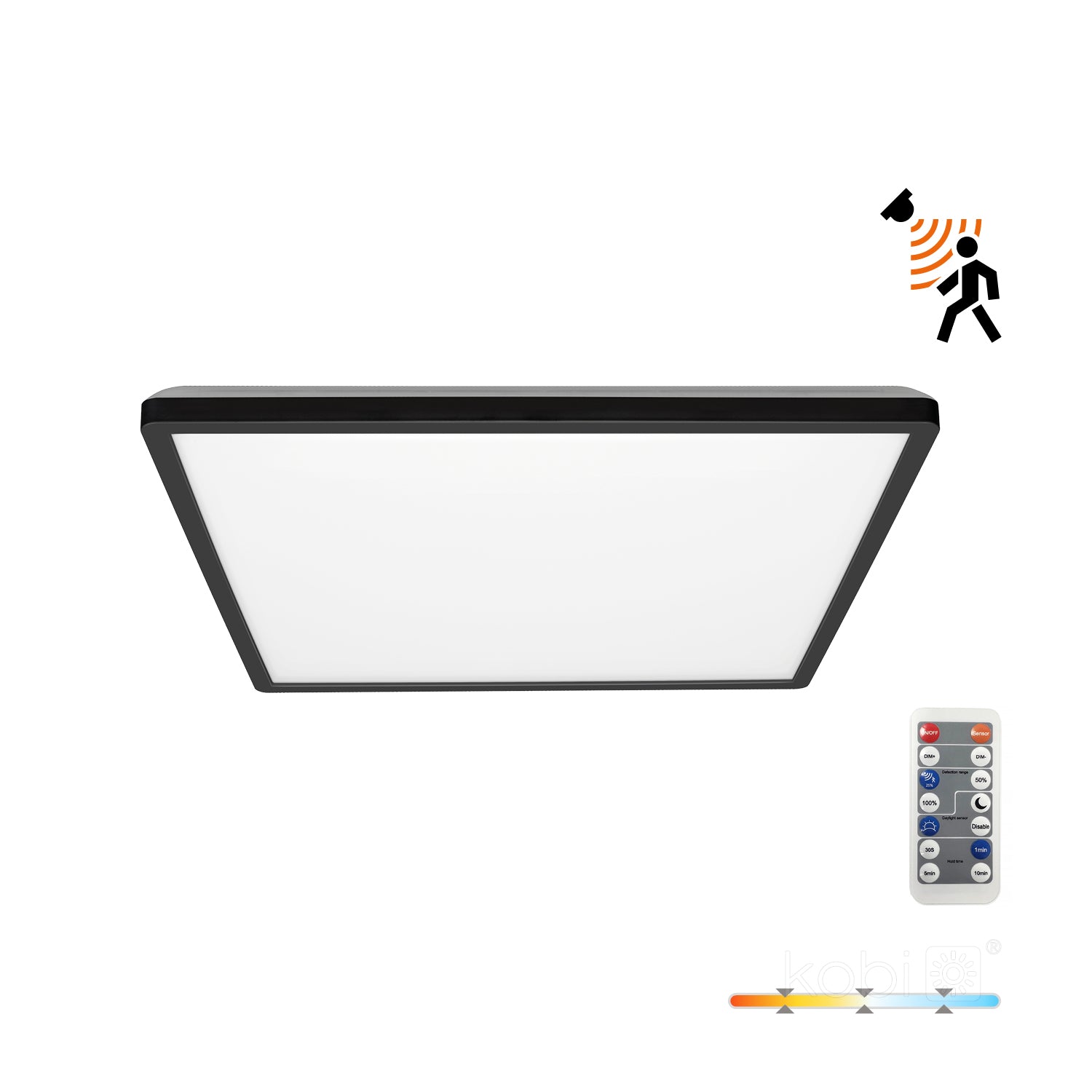 Ceiling lamp LED NIVERA SQUARE 24W 3CCT LX IP54 black Kobi