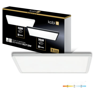 Ceiling lamp LED NIVERA SQUARE 32W 3CCT IP54 white Kobi Premium