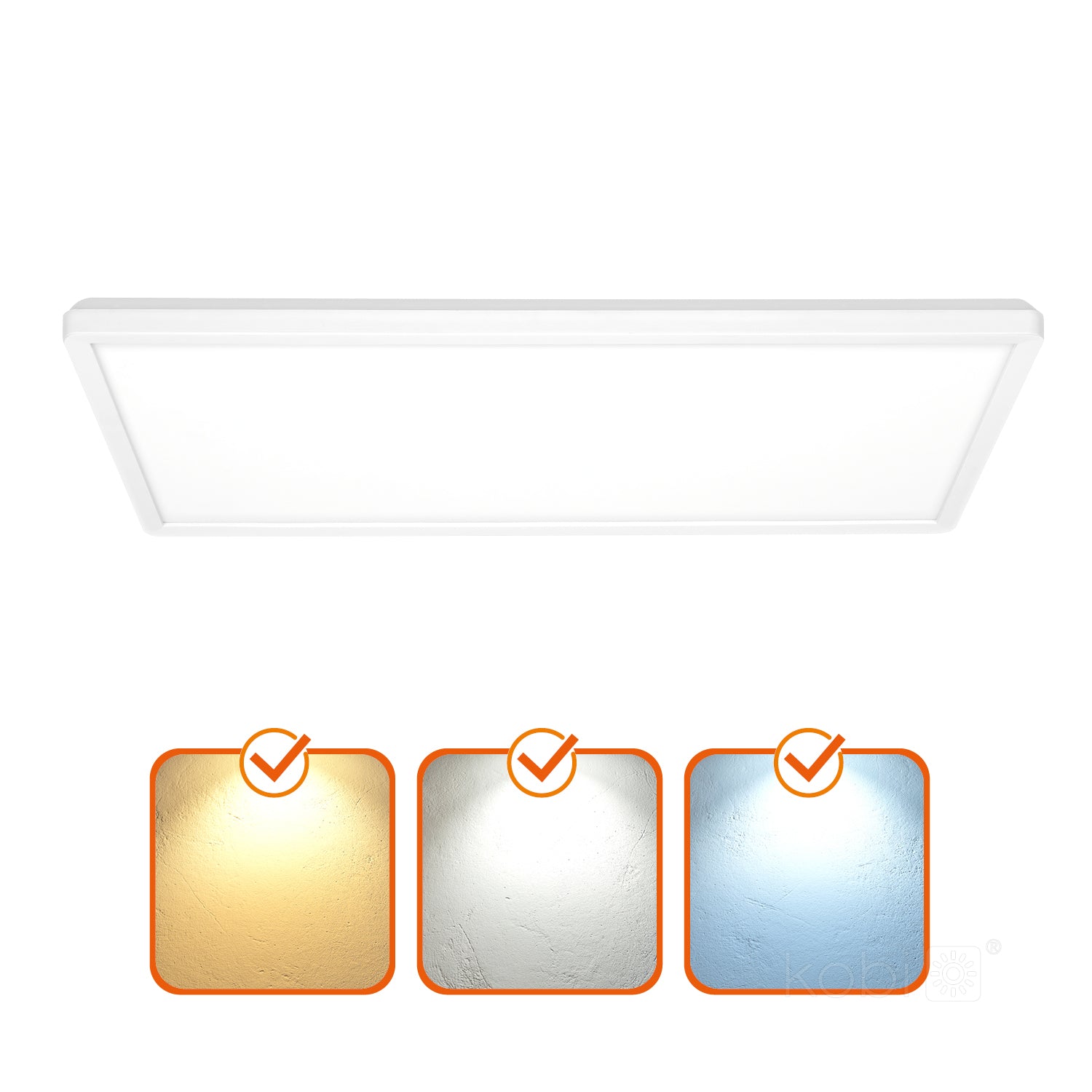 Ceiling lamp LED NIVERA SQUARE 32W 3CCT IP54 white Kobi Premium