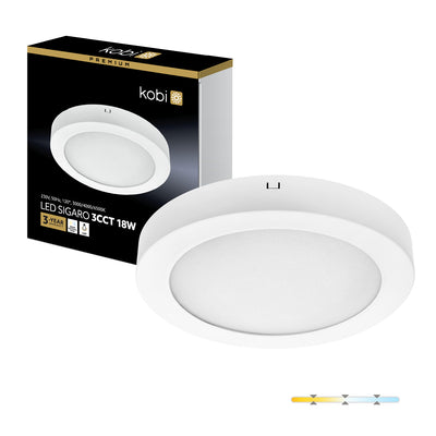 Ceiling lamp LED SIGARO CIRCLE 18W 3CCT Kobi Premium